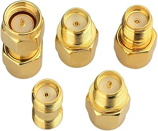 SMA⇔SMA/RPSMAアダプターキット 5種×1個 SMAオス・メス⇔SMA/RPSMAオス・メス 低損失 5種類 変換・接続・延長用 金メッ 5個セット