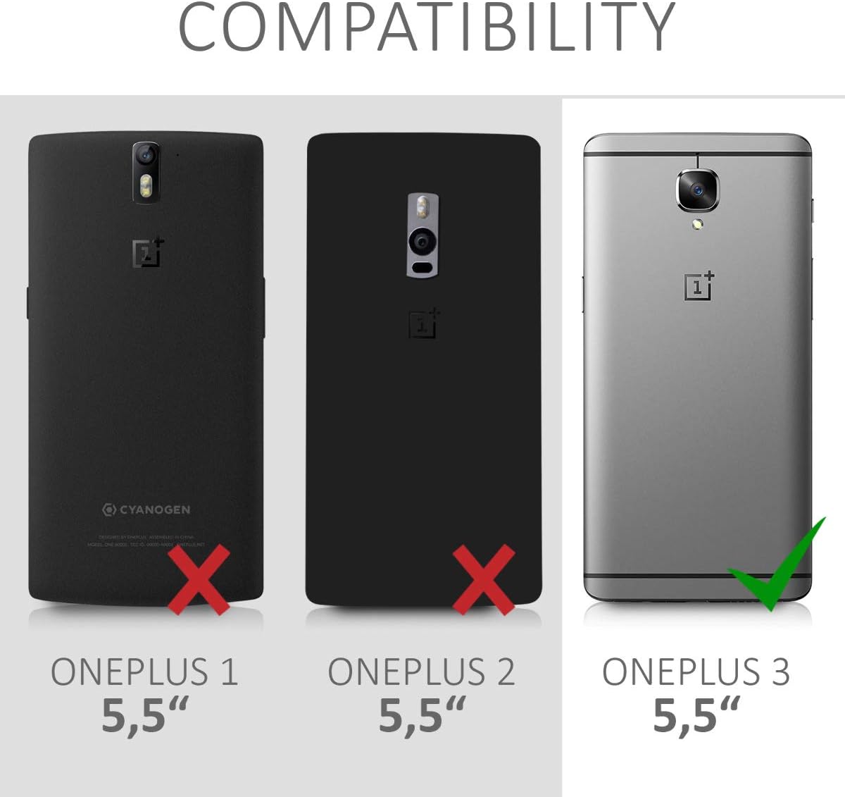 kwmobile Wallet Case Compatible with OnePlus 3 / 3T Case for Phone - Magnolias Taupe/White/Blue Grey
