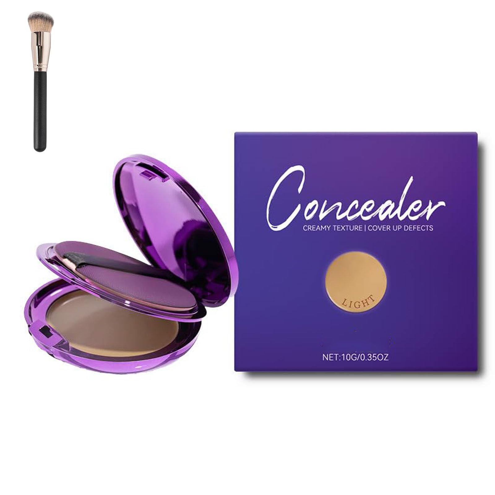 Evanesce Soft Matte Cream Concealer, Full-Coverage Waterproof Moisturizing Hydrating Foundation, Color Correcting Cream with Makeup Brush, Long