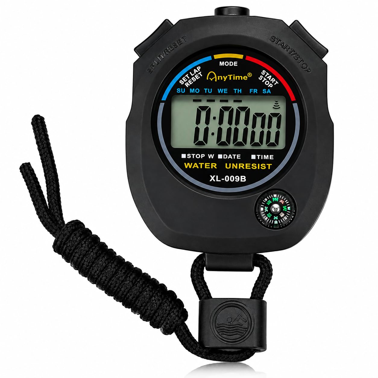 Digital Sports Stopwatch Timer | Waterproof Multi-Function LCD Stopwatch with Large Display, Date, Time, Alarm & Split Timing | Professional Handheld Timer for Running, Gym & Outdoor Sports-image-7