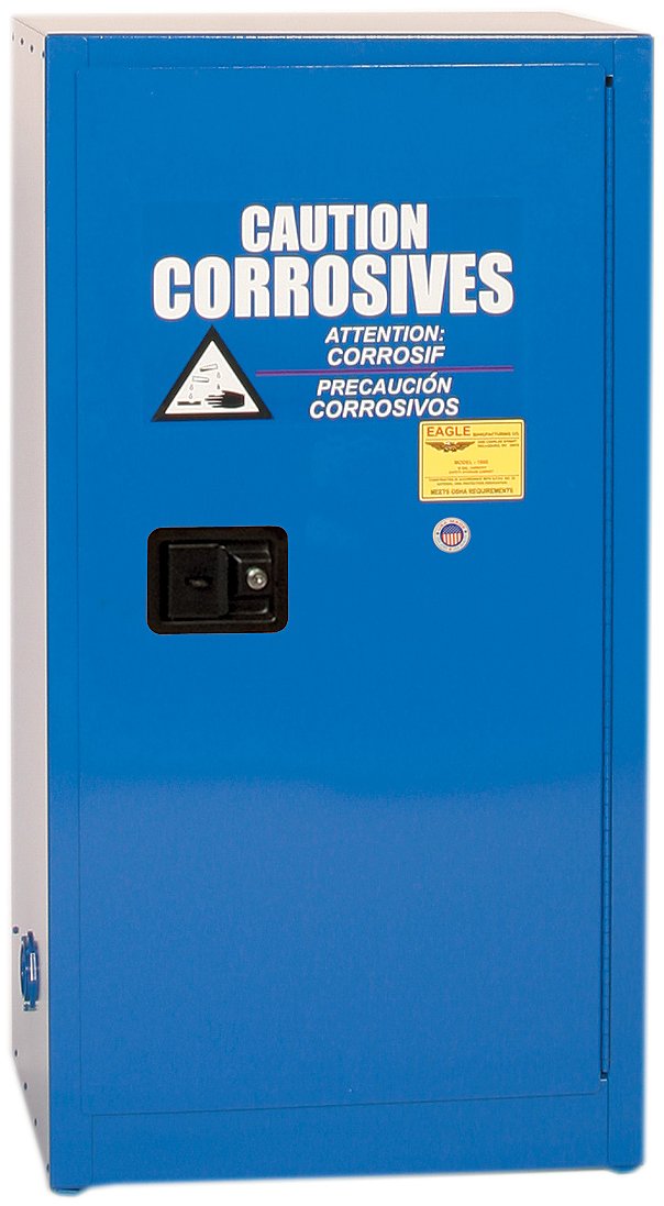 Eagle CRA1903X Acid/Corrosive Safety Cabinet, Self-Closing, 1 Door, 17-1/2" Width x 22-1/2" Height x 18" Depth, 4 Gallon Capacity: Hazardous Storage Cabinets: Industrial & Scientific