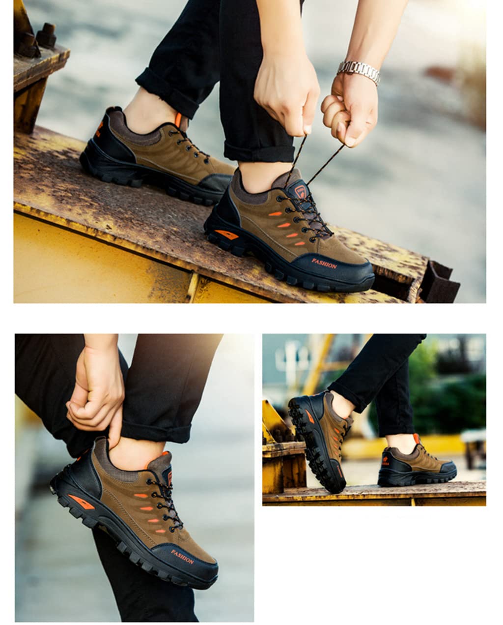 Wanderschuhe für Herren, atmungsaktiv, wasserdicht, rutschfest, für den Außenbereich, leicht, niedrige Stiefeletten, Wandern, Trekking, Campingschuhe