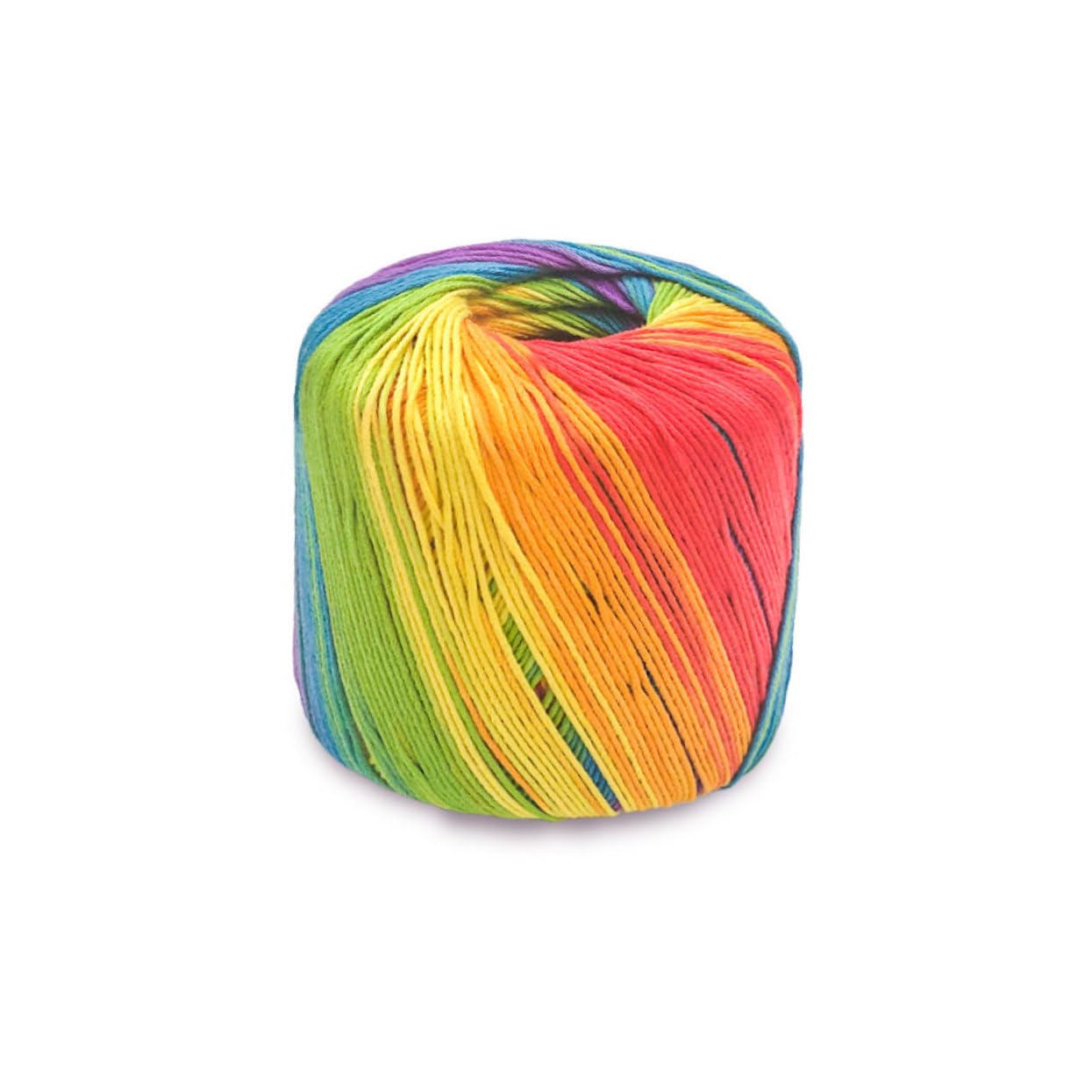 Lurrose 3rotoli Filo Cotone Sfumato Per Uncinetto e Maglieria Materiale Per Creazioni Artigianali Per Sciarpe Cappelli e Accessori Rainbow