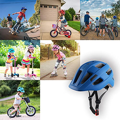 Kids Bike Helmet For Ages 1-8 Years, Adjustable Toddler Boys And Girls Helmets, Lightweight Child Infant Bicycle Cycling Scooter Sports Helmet 48-54Cm Navy Blue #TOP6