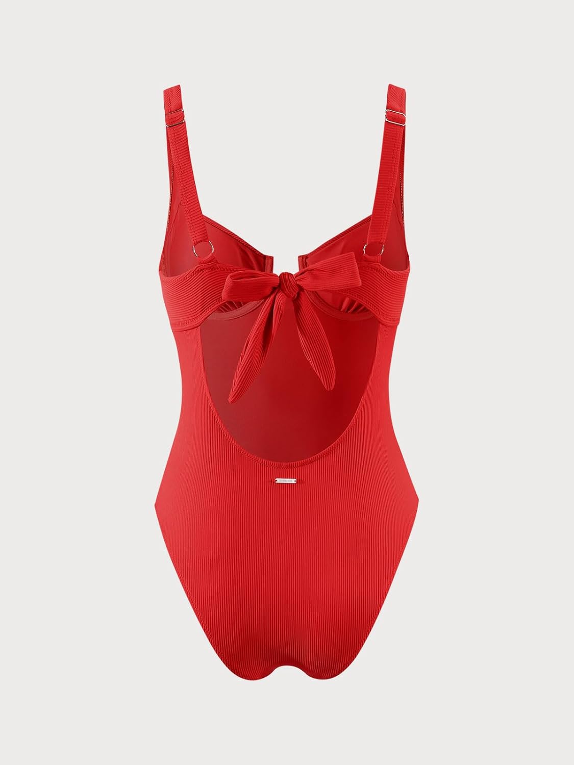 BERLOOK Women's Contrast Trim Knotted Slimming One-Piece Swimsuit Sexy Retro Bathing Suits - Image 6