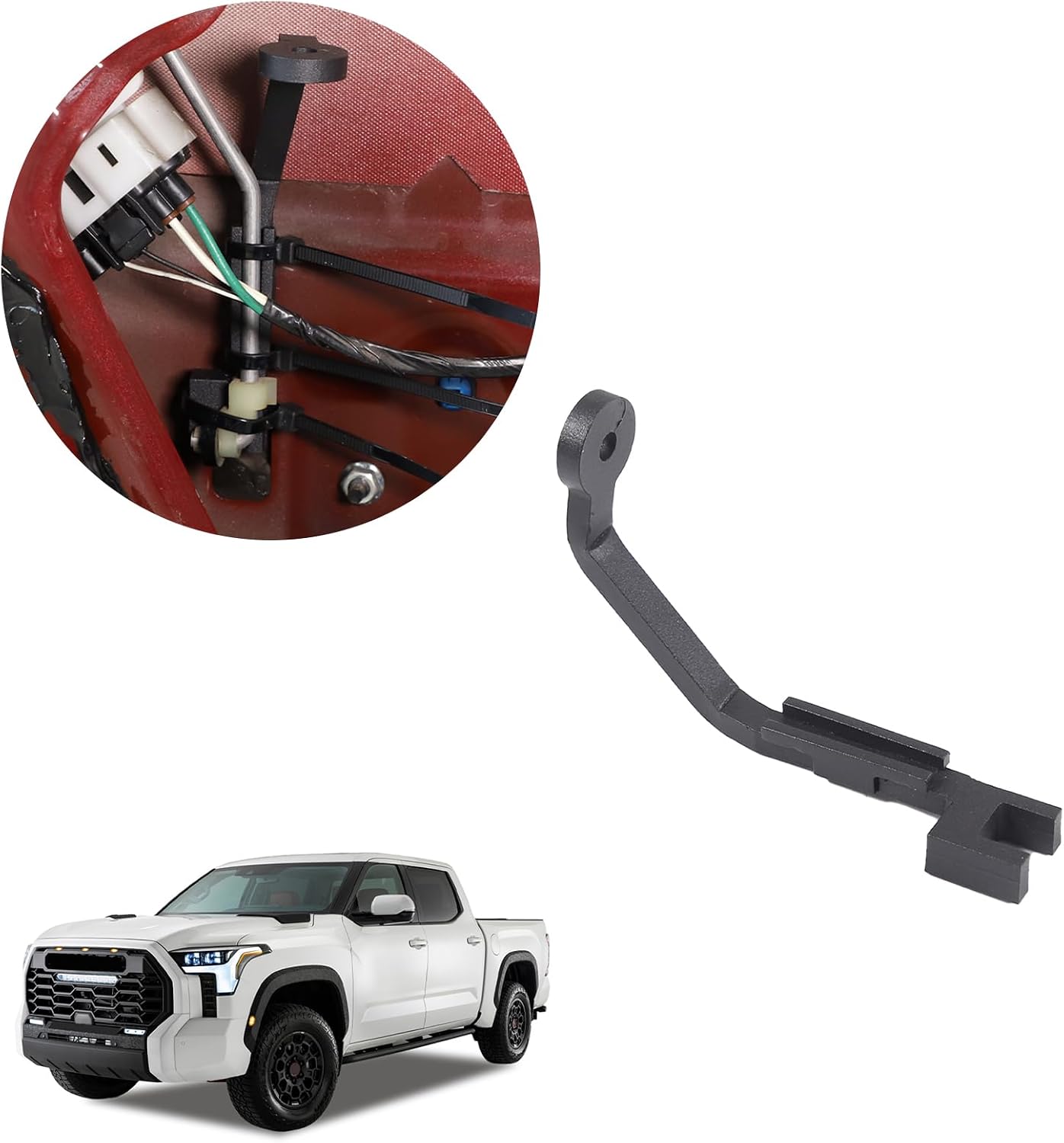 HAPPYHORSE Tailgate Emergency Locks Holder Bracket Compatible with Toyot@ FJ Cruiser 2007-2021 Car Rear Tailgate Door Panel Forced Door Opening Switch Bracket Accessories (Black)