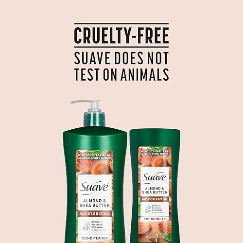 Miniatura 8 de Suave Acondicionador hidratante de manteca de karité de almendra, paquete de 2 tamaños, nutre y repone el cabello seco y dañado