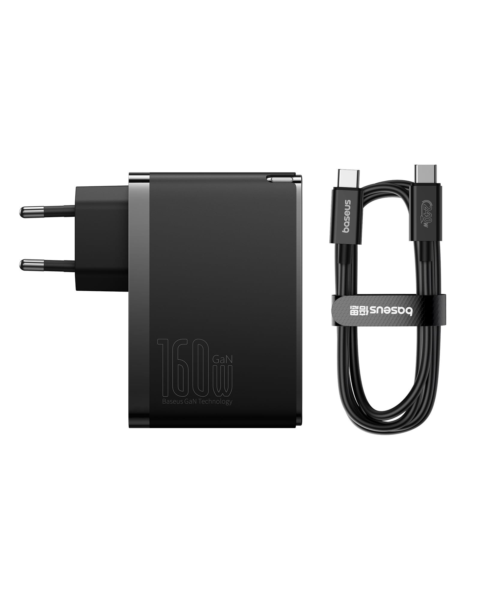 Baseus Cargador USB C Rápido 160W 3 Puertos, Tipo C PD 3.1 PPS GAN Carga Rápida Compatible Con MacBook Pro/Air, Samsung Galaxy S24 Ultra, iPhone 15/14/13, iPad Pro/Air, Laptop