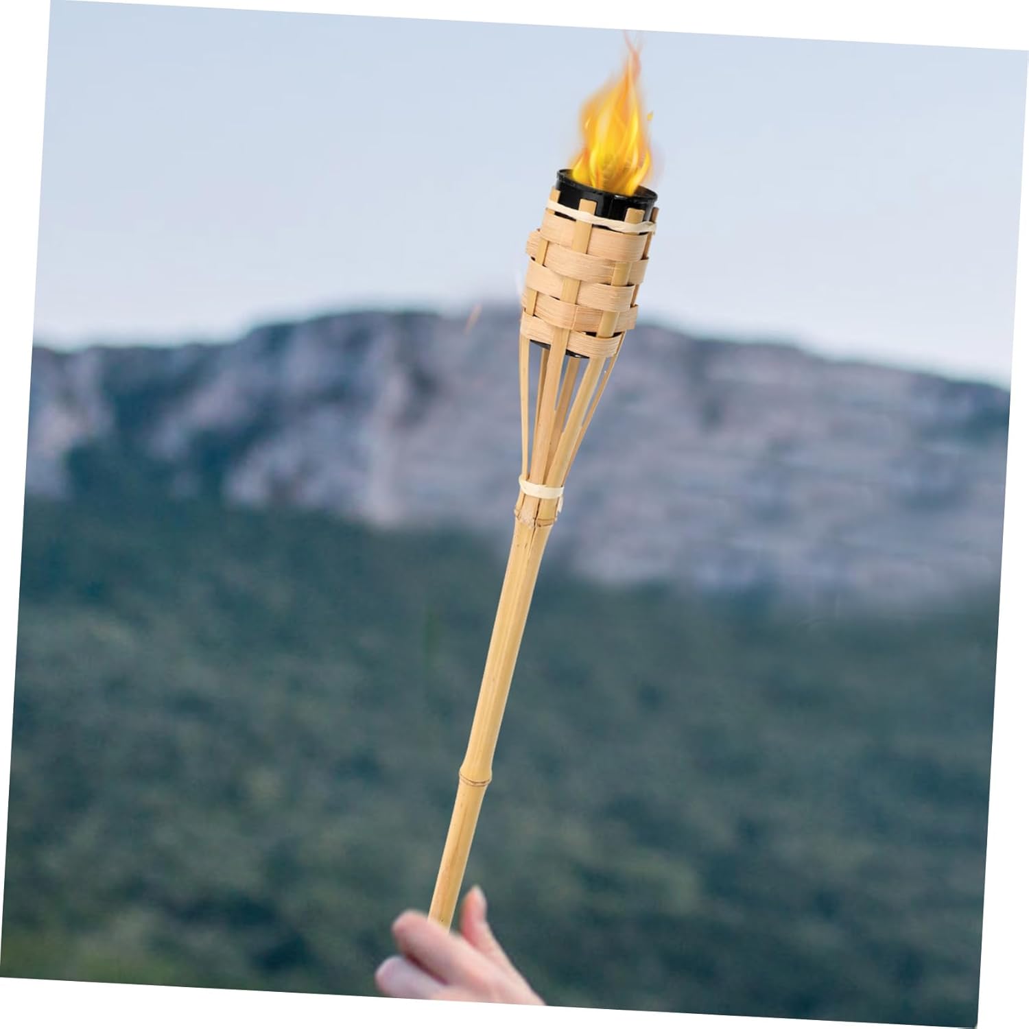 jojofuny 4pcs Bamboo Torch Outdoor Landscape Lighting for Garden Pathway and Easy to Install Bamboo Torch for Courtyards and Patios for Celebrations and Decor