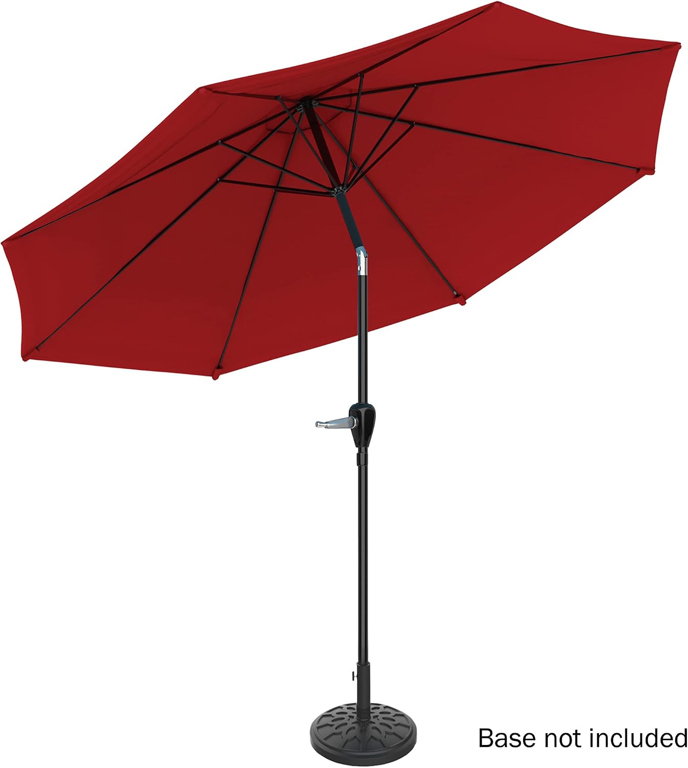 Pure Garden Patio Umbrella with Auto Tilt - 10ft Easy Crank Outdoor Umbrella with Vented Canopy for Deck, Balcony, Porch, Backyard, or Pool (Red)