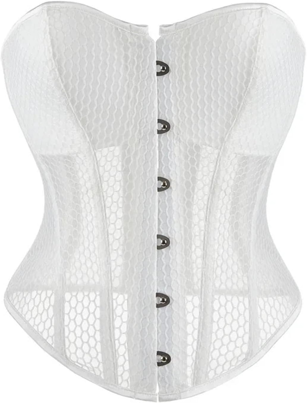 Women's Corset Retro Breathable Mesh Tight Top(WHITE,5XL)
