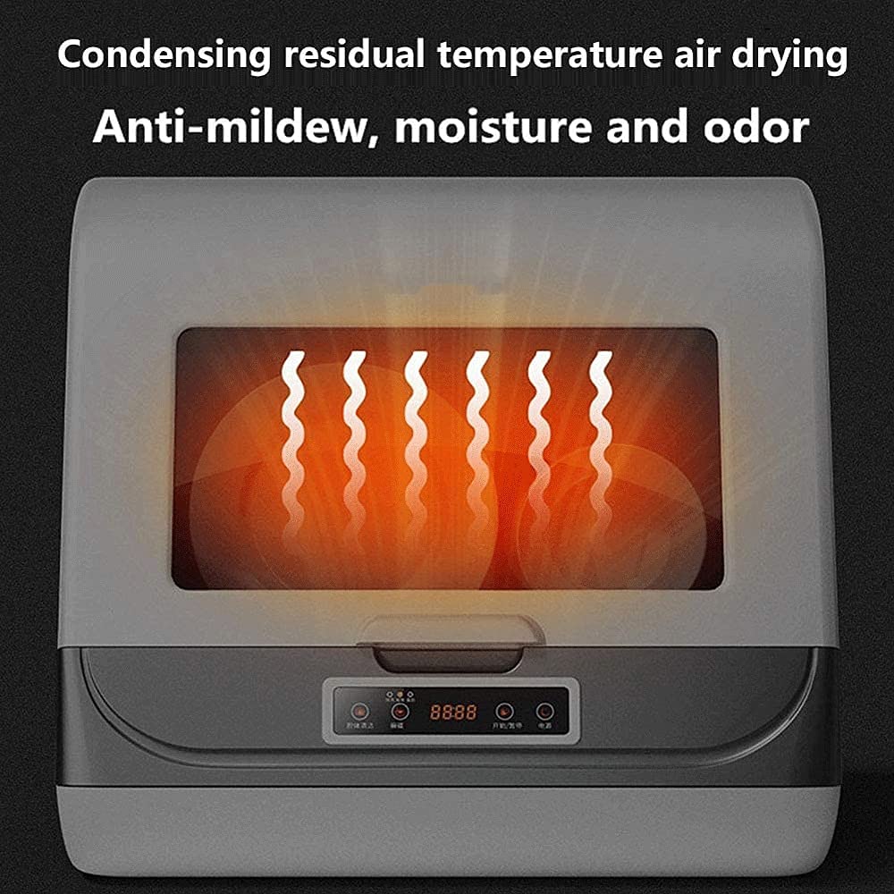 Mini lavavajillas portátil de sobremesa Lavavajillas Compacto Pantalla LED, Encimera 6 Configuraciones de Lugar Eficiencia energética, Secado Inteligente, Fácil de Limpiar práctico