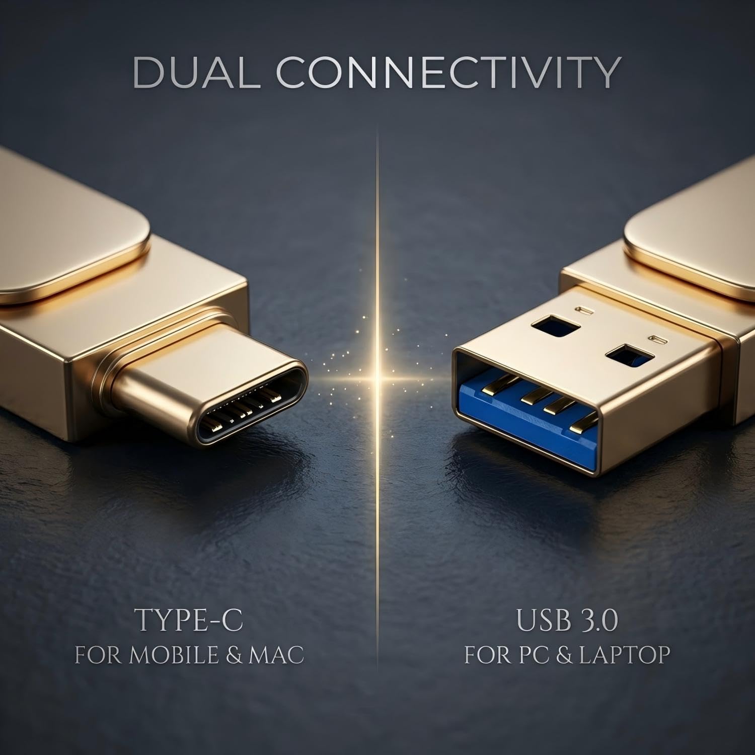 Memoria USB C 256 GB,USB 3.0,Dual Drive Pendrive Tipo C y USB OTG 2 en 1,Plata Carcasa de Metal Elegante y Duradera,Compatible con Smartphones, Android, iOS,PC — view 2