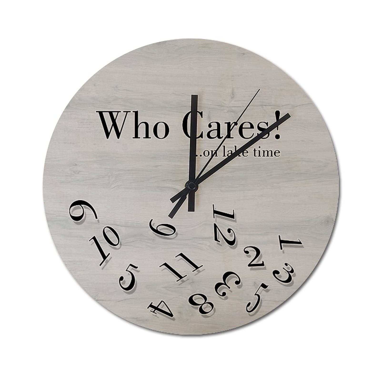 Horloge murale silencieuse texture bois idèale pour la salle de bain