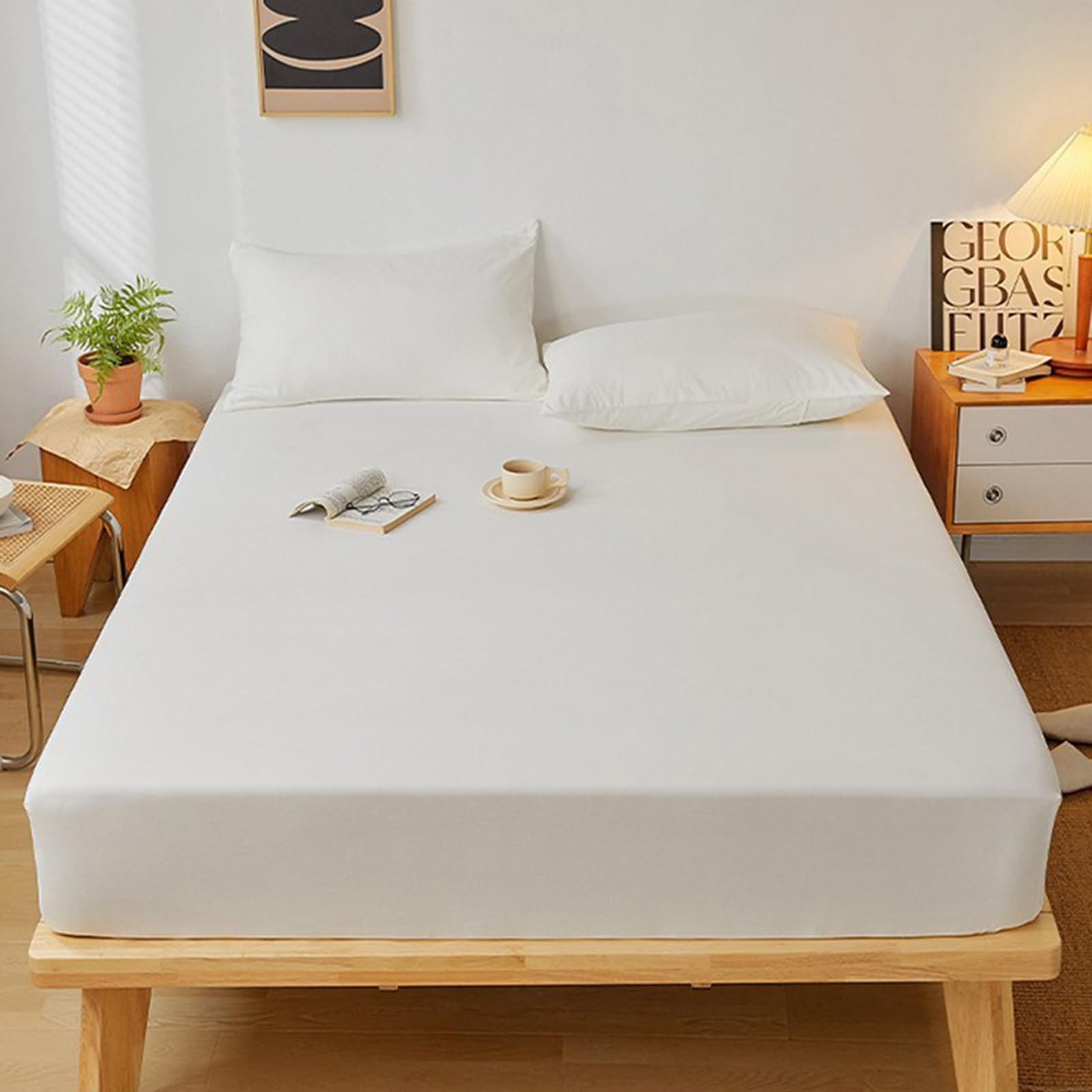 VUCATIN Queen Bed Sheet Set, 3pcs Lightweight Soft Bed Sheet Set, Microfiber Breathable Bedding Sheets with Deep Pocket, Shrinkage and Fade Resistant (3pcs/white, 150 * 200cm)