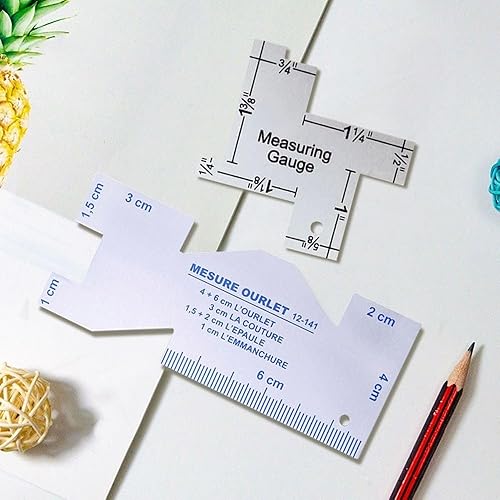 Miniatura 3 de Mini medidor de medición de costura, plantilla de regla de sastre para acolchar de metal, regla de costura, herramientas de tejer para bricolaje,
