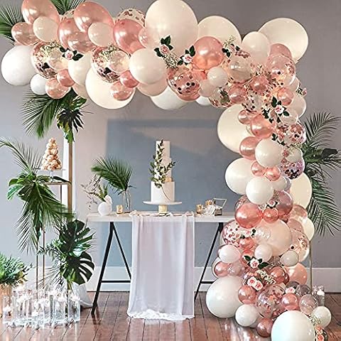 Balloons Arch Kit Assorted Colors - GREATRIL Balloons Garland with Colored Macaron Latex Pastel Metallic for Kids Birthday Wedding Graduation Engagement Party Decorations Bridal Decor (Rose Gold) Cover