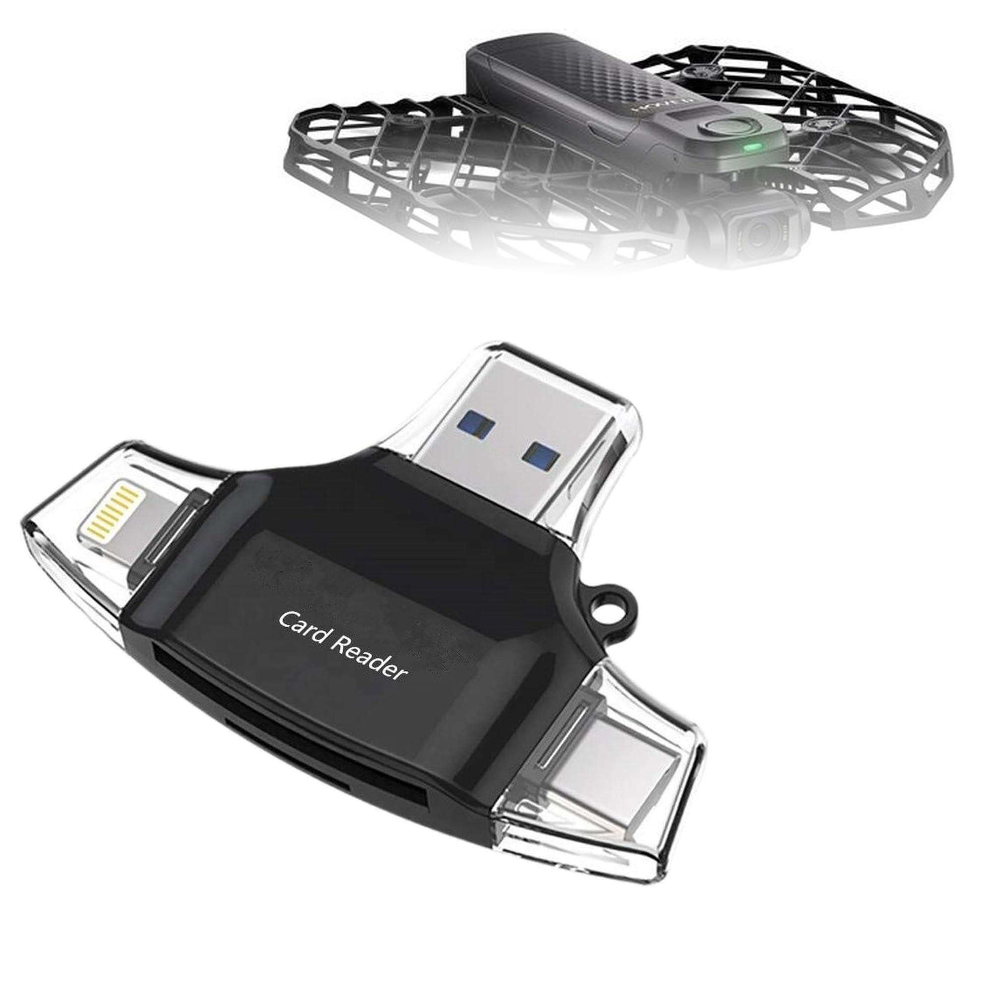BoxWave Smart Gadget Compatible with HOVERAir X1 PRO - AllReader SD Card Reader, microSD Card Reader SD Compact USB - Jet Black-picture-18