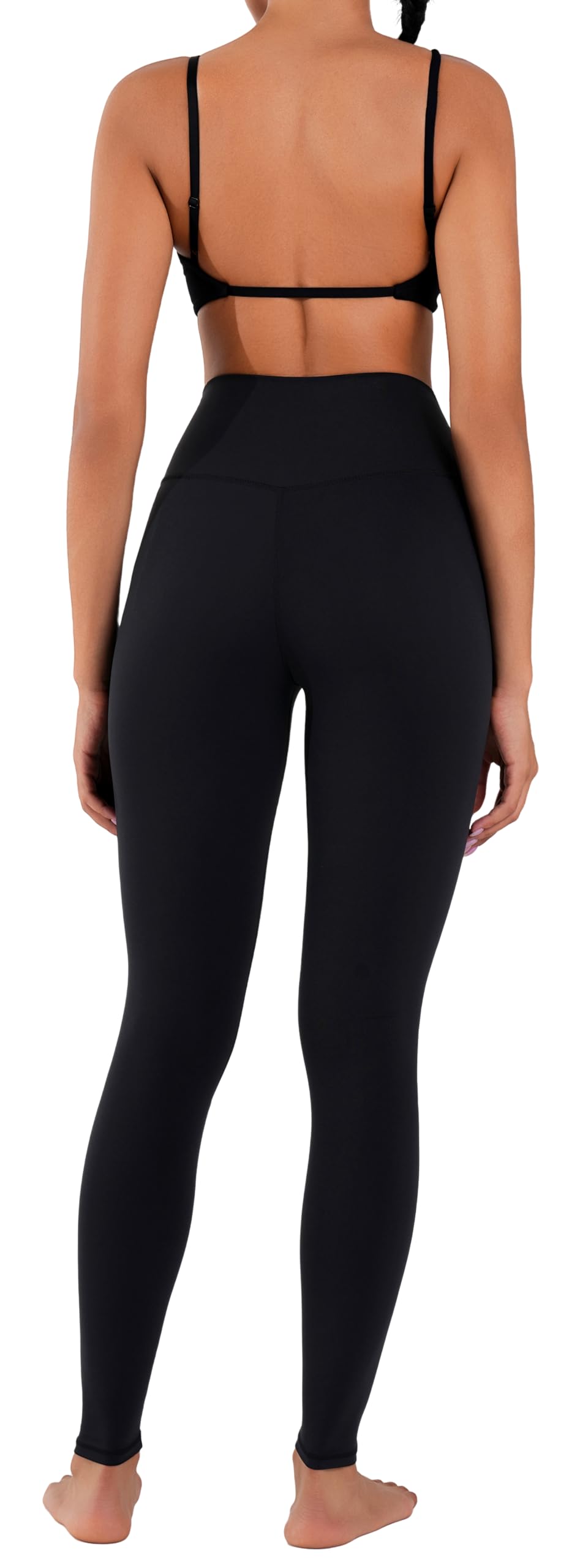 Sunzel - Leggings da allenamento da donna contenitivi a vita alta, nero, M