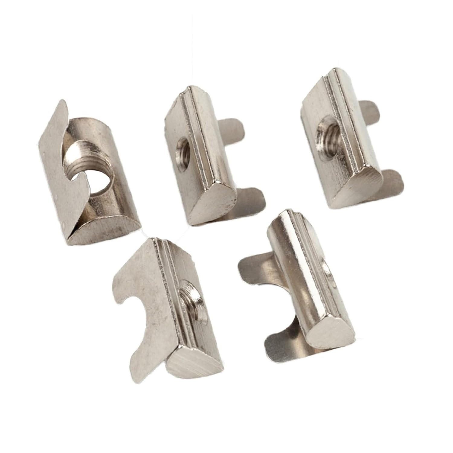 T-Roll Elastic Nut 50Pcs/Lot M4 M5 M6 M8 Shrapnel Nut Block Drop in Sheet Spring Nuts for 2020 3030 4040 4545 Aluminum Extrusion Profile(45-M8)