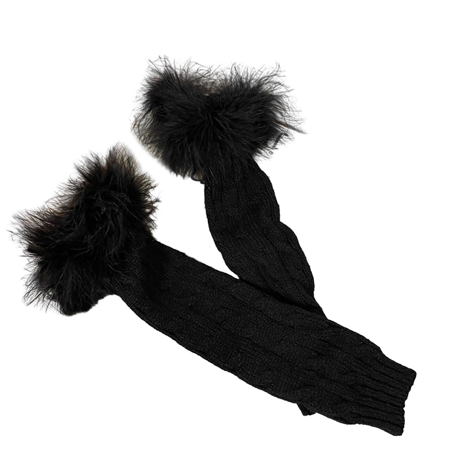 HERAON Fingerless Gloves For Teens Girls Elegant Cable Knit Long Gloves Women Accessories Elastic Decorative Arm Sleeves