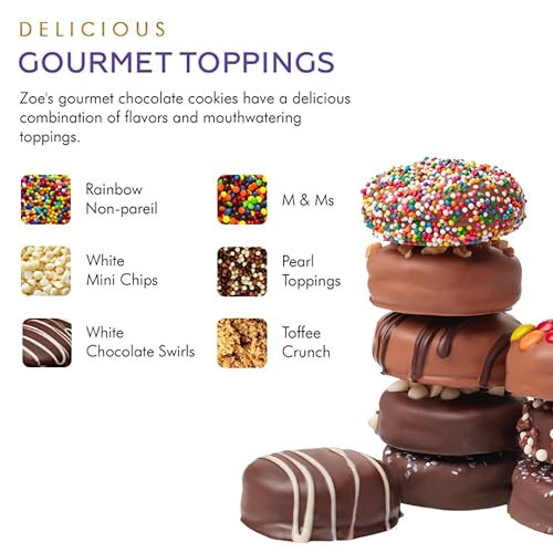 Miniatura 7 de CRAVINGS BY ZOE Trufas de chocolate rosa caja de regalo de 16 piezas + galletas cubiertas de chocolate dorado 6 piezas cesta de regalo