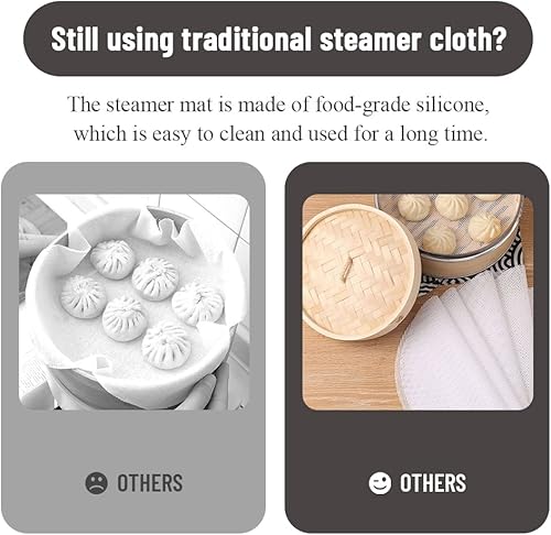 Miniatura 5 de LIOUCBD - 12 forros redondos reutilizables de silicona para vaporizador, 3 tamaños, almohadilla antiadherente de malla, bollos al vapor para