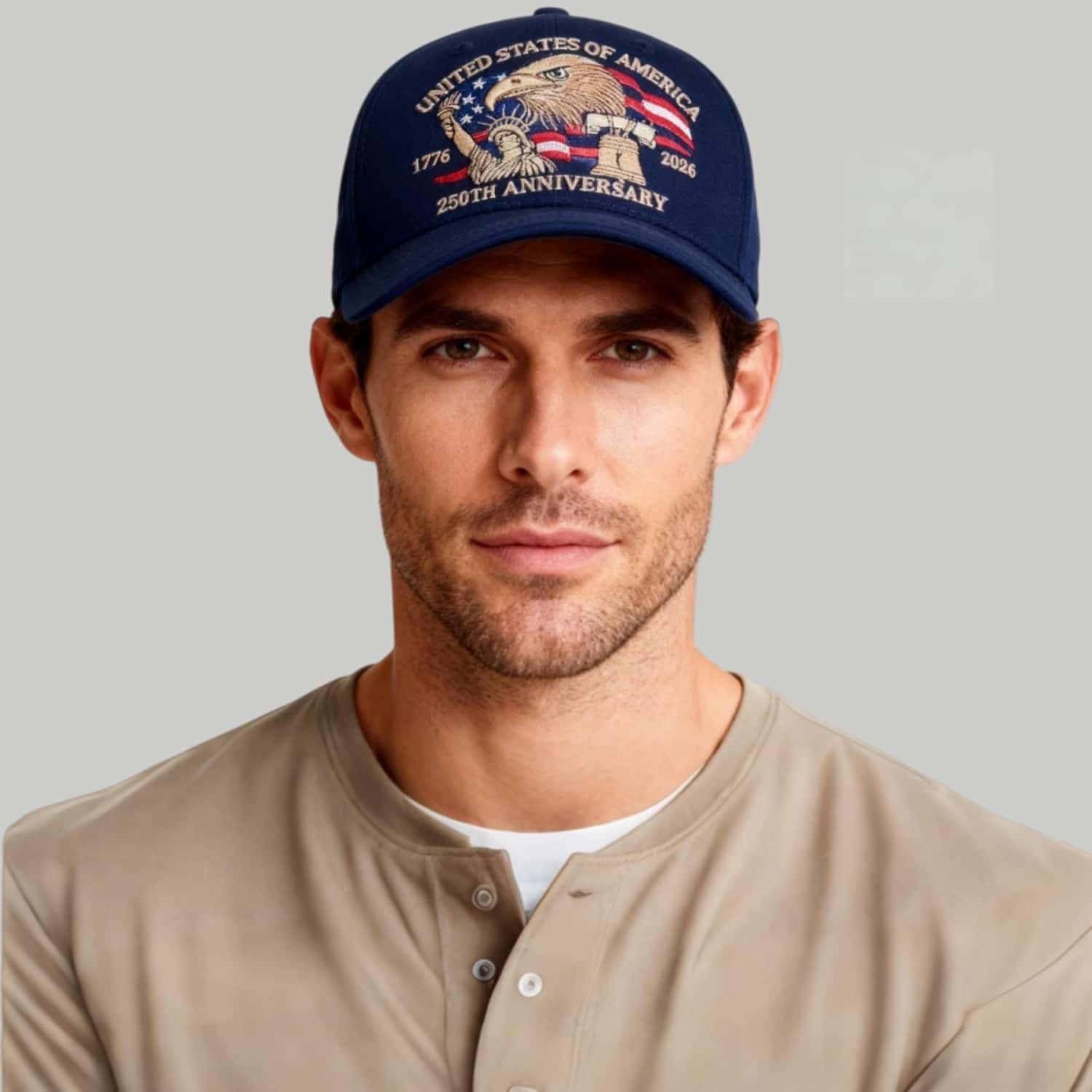 250th Anniversary USA Hat,Embroidered United States 250th Anniversary Hat,Adjustable 250 Year Patriotic Cap for Men - Image 2