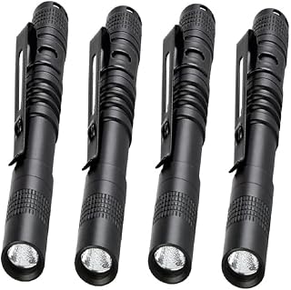 4 Pcs 1000LM XPE-R3 LED Penlight Flashlight Tactical Torch with Clip,Portable Mini Penlight, Small Waterproof Flashlight for Nurses,Inspection, Work, Repair and Security Night (9cm/3.54inch）