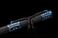 Vista 7 de Espada china de acero de alto carbono SJ SHI JIAN dinastía Tang Dao hoja recta con patrón de dragón funda