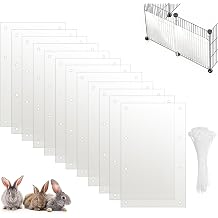 ZONJIE 12Pcs Pet Cage Liner Protection, Clear Edge Guard, Bunny Cage Urine Guard, Edge Liner Guinea Pig Side Lining Small Animal Cage 10.2'' x 8.3'' Habitat Siding Guard with 100PCS Ties 30 * 15 cm