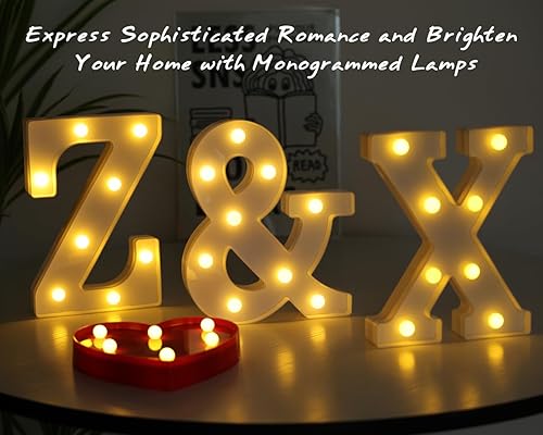 Miniatura 10 de Letras iluminadas, letras LED, 26 letras del alfabeto, letras iluminadas decorativas, a pilas, para fiestas, bares, luz de noche, decoración del