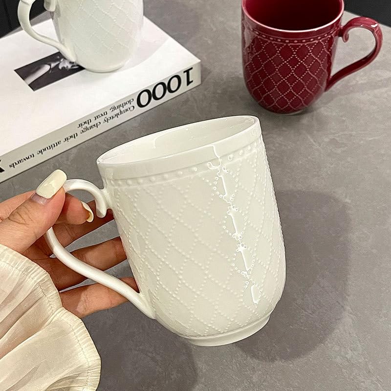 Großes Kaffeebecher-Set mit 2 Stück, 450 ml, Keramik-Teetassen-Set für Büro und Zuhause, spülmaschinenfest, mikrowellengeeignet