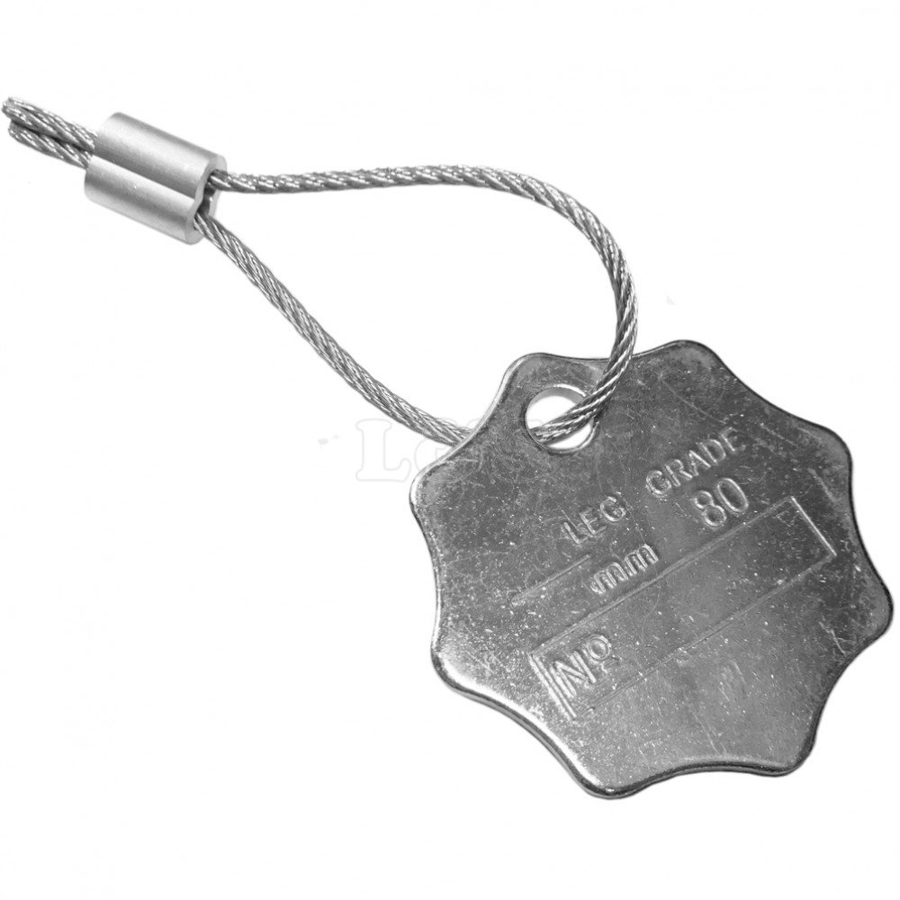Safe Working Load S.W.L. Metal Star Shaped Tag w/Rope