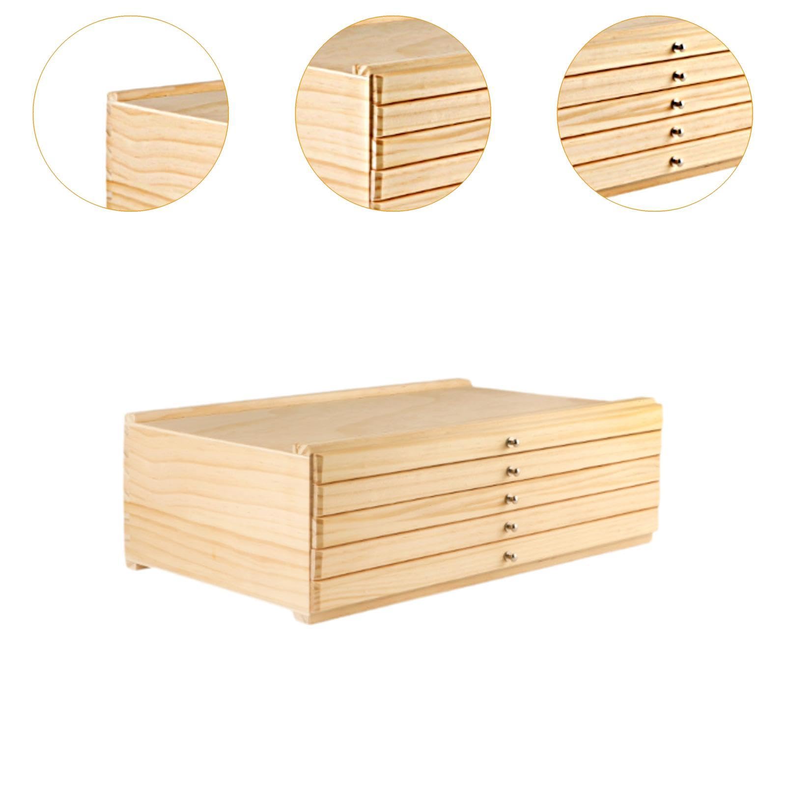 Künstlerbedarf Aufbewahrungsbox Organizer Holz Schubladen Pastellstifte Marker Pinsel Box Tragbar Vielfältige Kompartimente für Malstudium Atelier