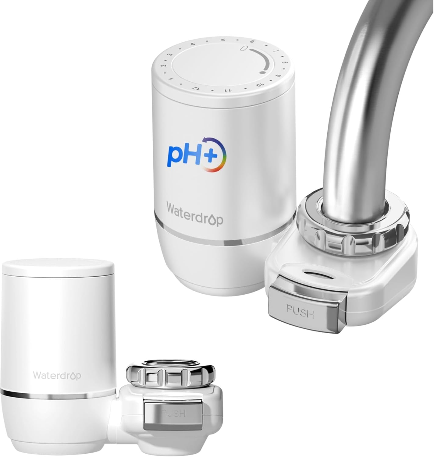 Alkaline Waterdrop Water Filter for Sink Faucet with Sink Filter Water Faucet for Skin Care, 640 Gallon Tap Water Filter, NSF Certified, Faucet Mount Water Filtration System, 2 Filters