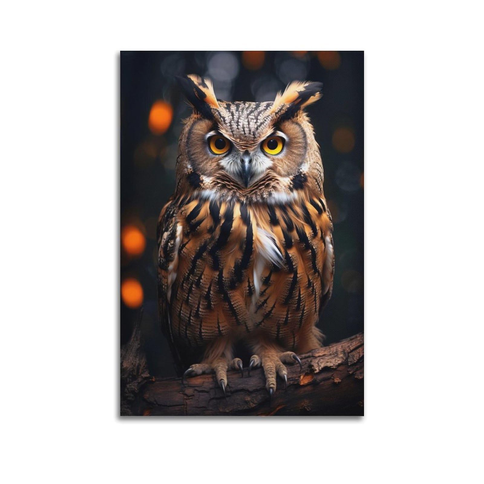 JTLFXY Bird Animal Artwork Poster The Owl's Gaze Poster Decorative Painting Canvas Wall Posters And Art Picture Print Modern Family Bedroom Decor Posters 20x30inch(50x75cm)