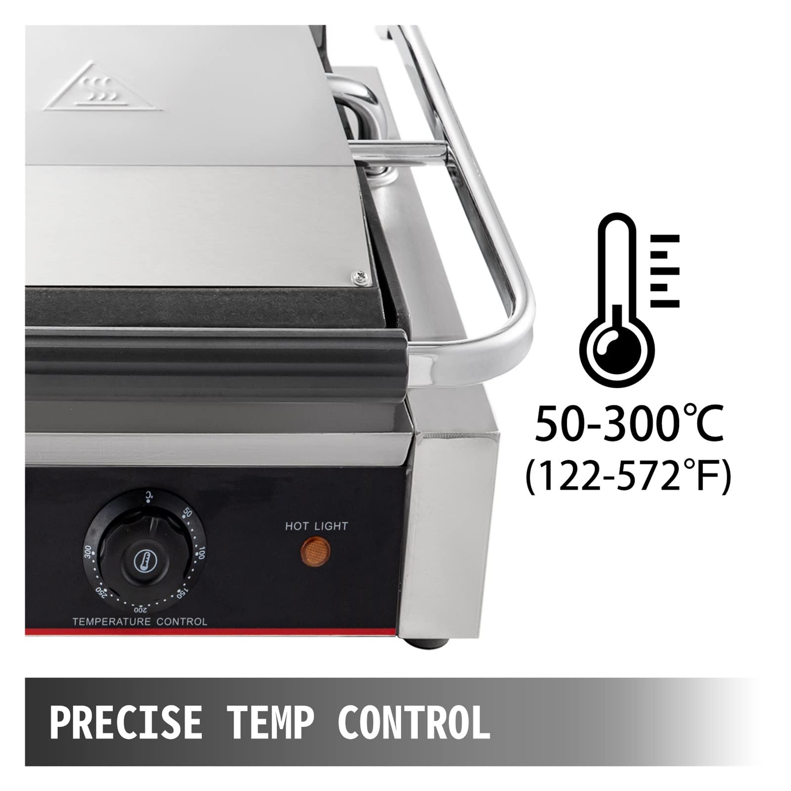 Elektryczny grill kontaktowy Griddle Commercial Panini Press Grill Nieprzywierająca na zewnątrz Camping Gotowanie Kanapki Stek Mięso(Double Flat Plate)