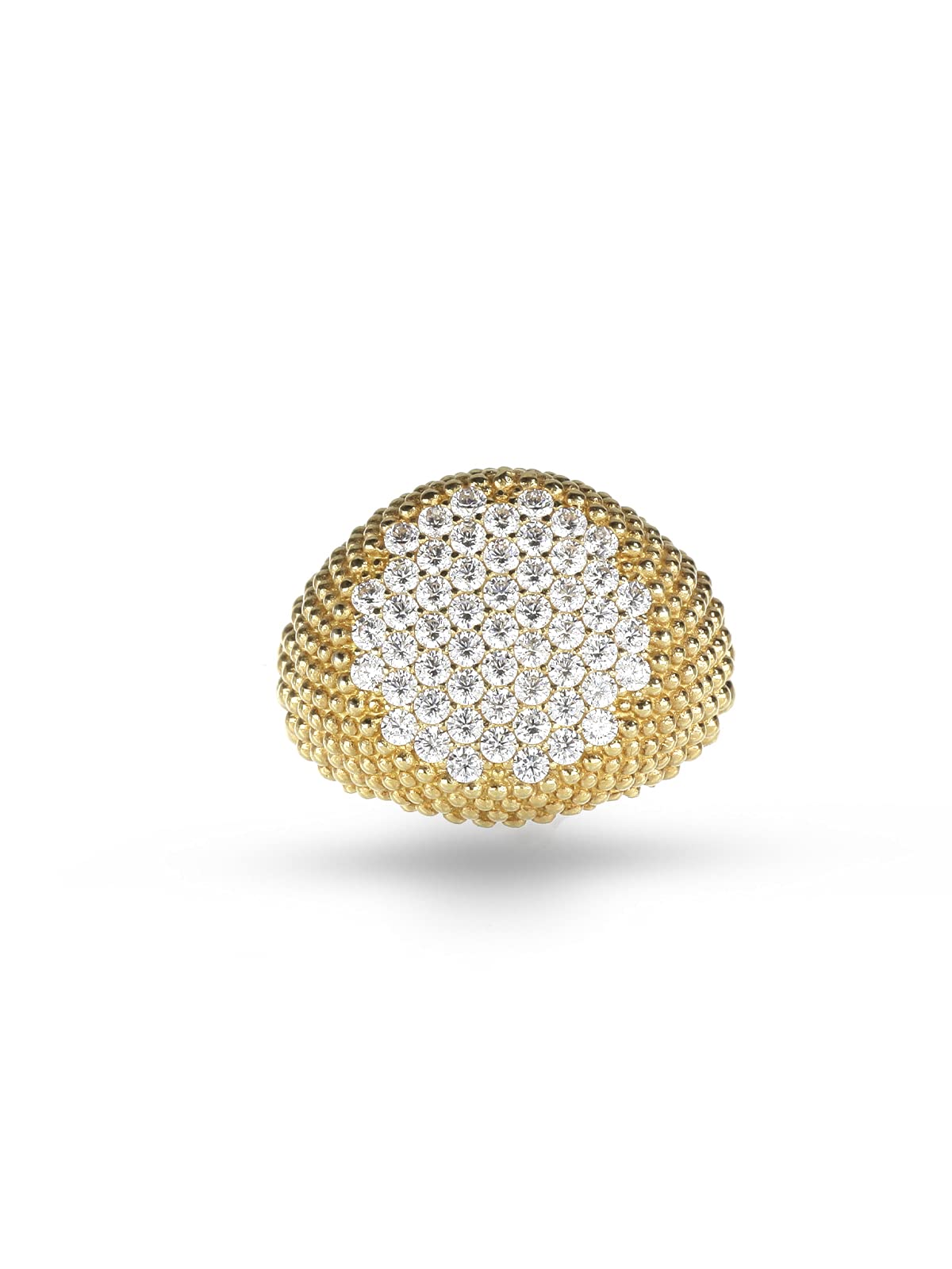 Anello Chevalier da Mignolo in Argento 925% Regolabile Pavé di Zirconi - Anello modello Giulia per Donna e Ragazza