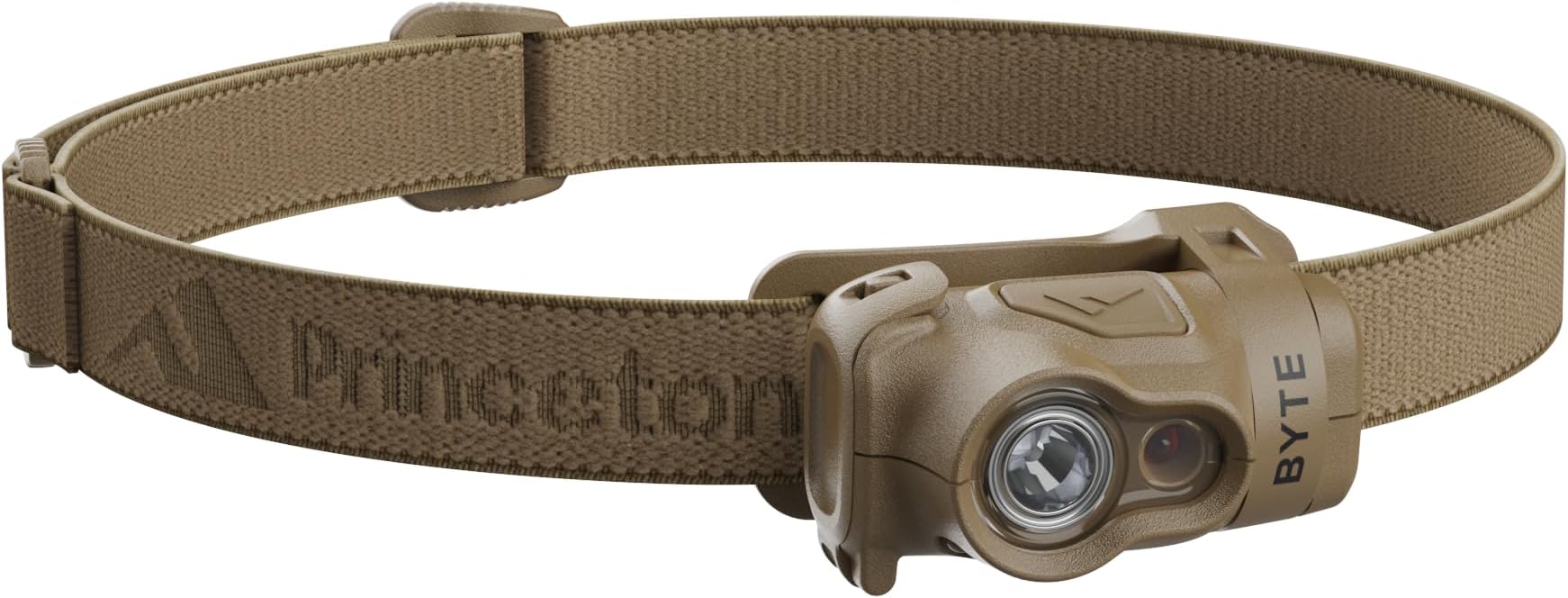 Princeton Tec Byte Tactical LED Headlamp Lightweight Compact, Durable Hands-Free Lighting with White and Red Beam Options - Tan