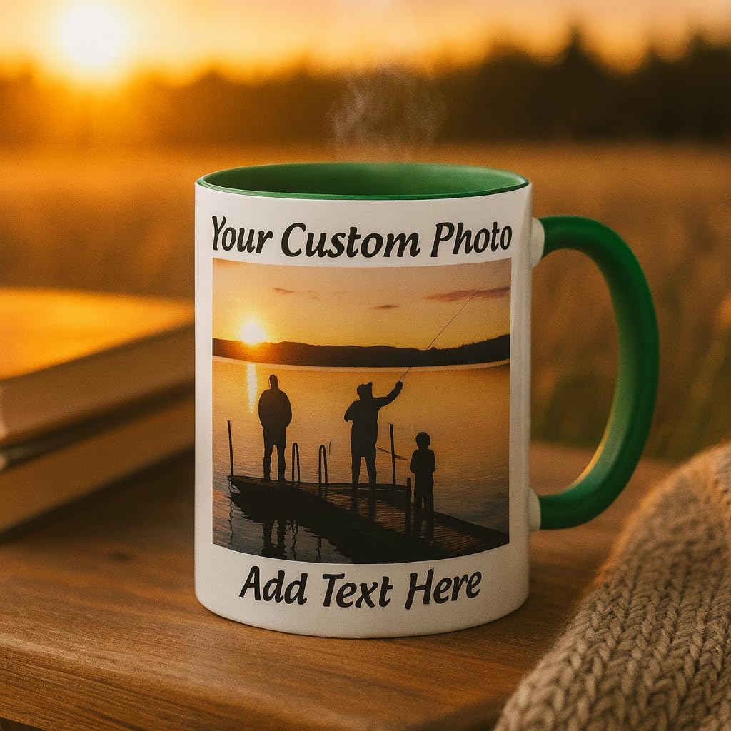 Personalized Coffee Mug 11oz Ceramic – Custom Photo, Text or Logo Cup | Double-Sided Print, Dishwasher & Microwave Safe | Gift for Thanksgiving, Mom Dad Teacher Friend Birthday Christmas (Blue) - Image 3