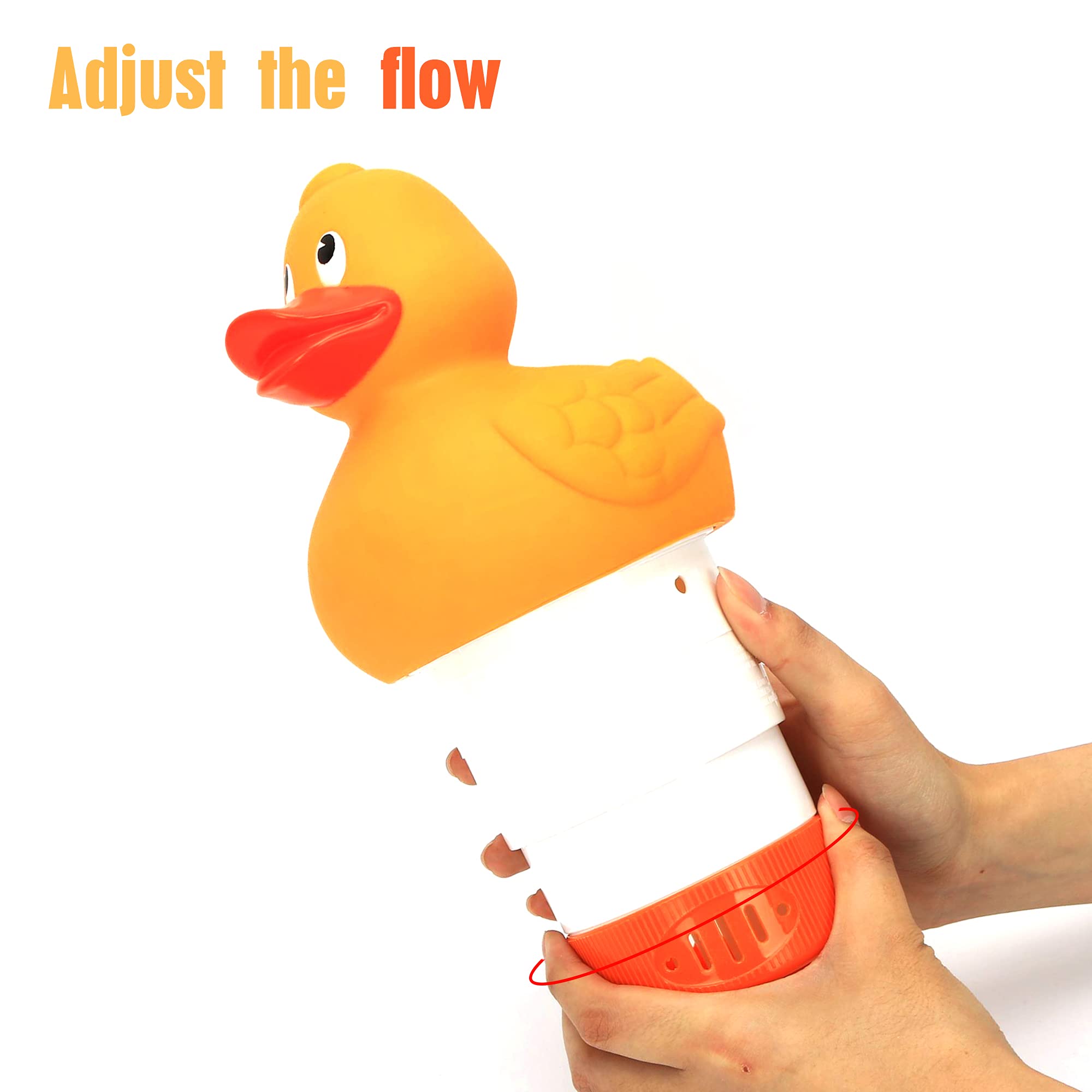 XY-WQ Galleggiante per cloro, dispenser di cloro galleggiante per piscina (anatra gialla), adatto per compresse da 1 e 7,6 cm, per piscine grandi e piccole, vasca idromassaggio, spa