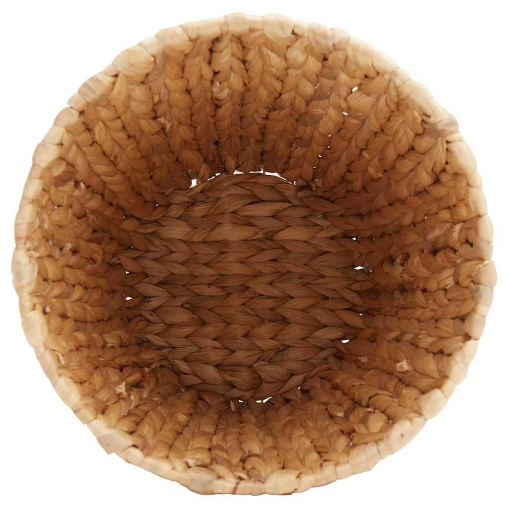 Papierabfallbehälter aus Wasserhyazinthe Natur 26 x 26 x 29 cm 2 Stück mit Griff zylindrischer Korb für Wohnzimmer Büro Schreibtisch Ordnungshelfer und Aufbewahrung