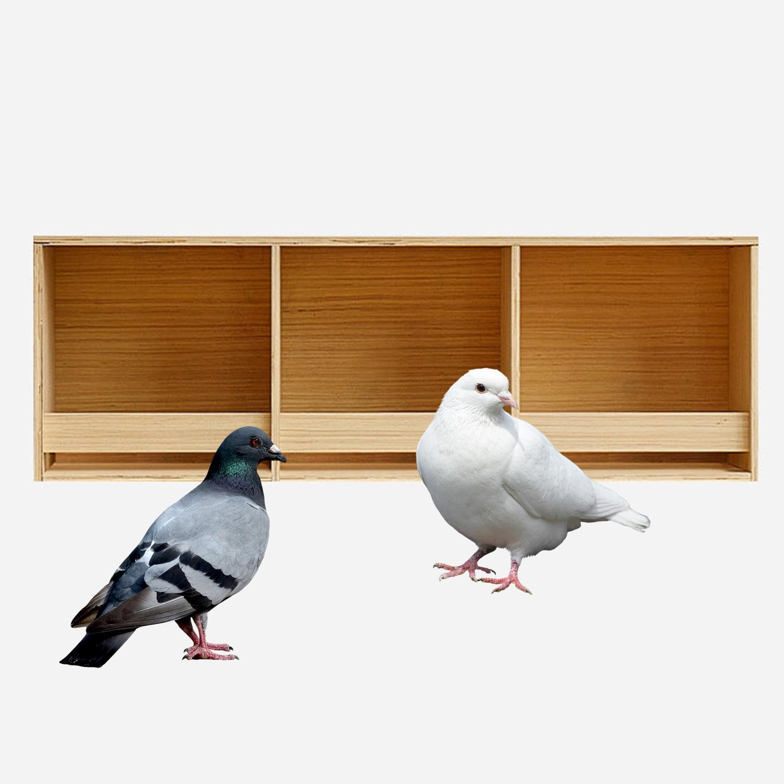 Caja de Cría de Madera para Periquitos, Comedero para Pájaros, Nido de Madera para Palomas, Pinzones, Canarios Y Periquitos, 3 Cuadrículas de 90 Cm X 30 Cm