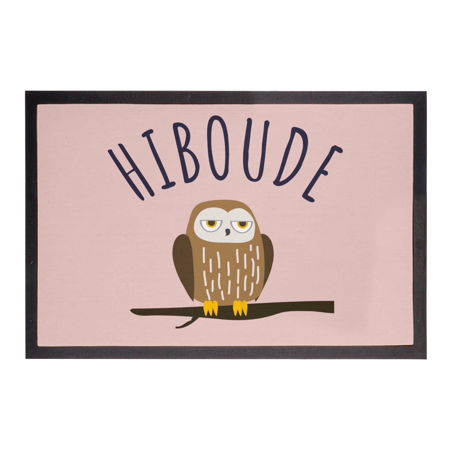 Paillasson rose hibou bouder amour 75x50 cm pour entrée