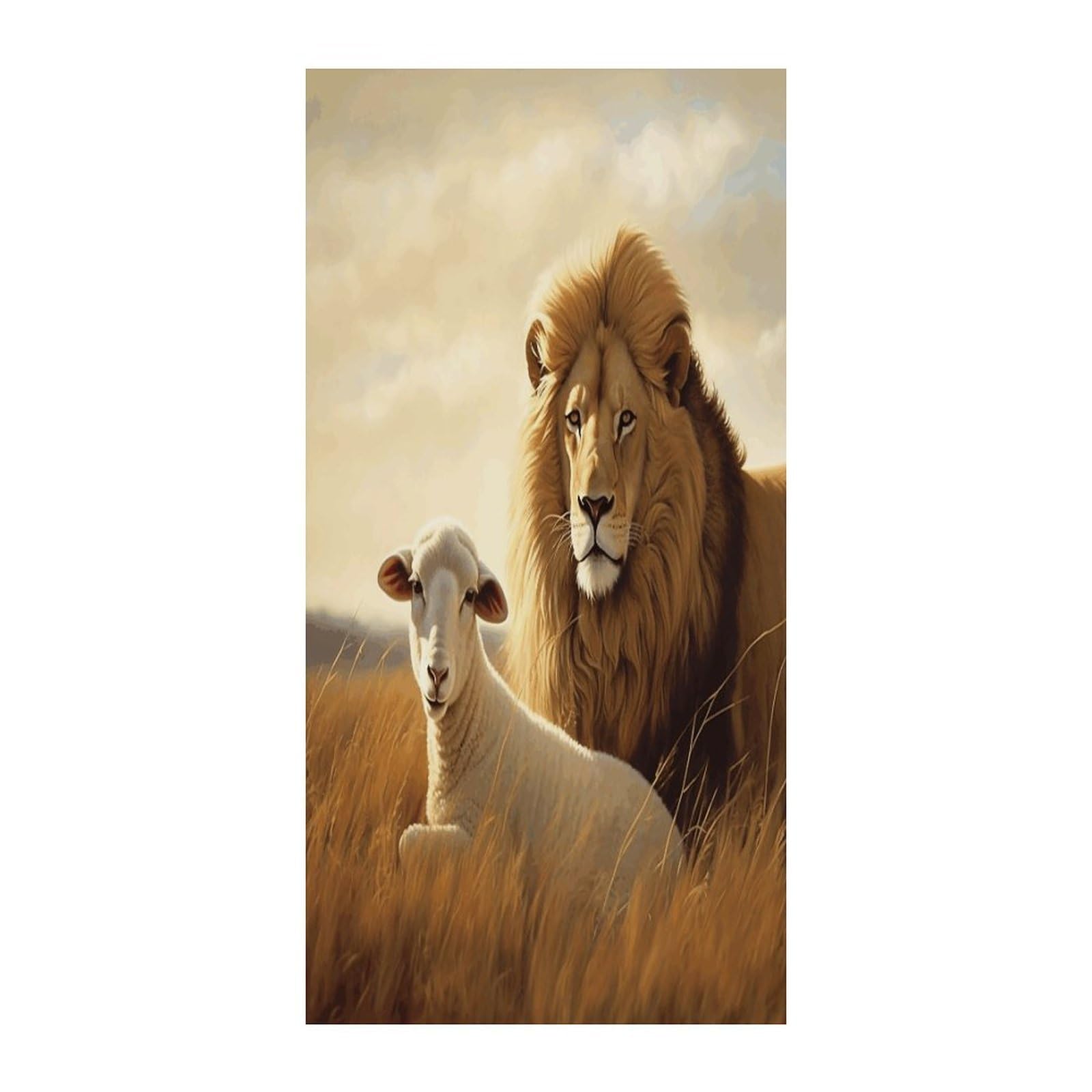 Fekiloot Style Lion Sheep Door Curtain Room Divider Curtains