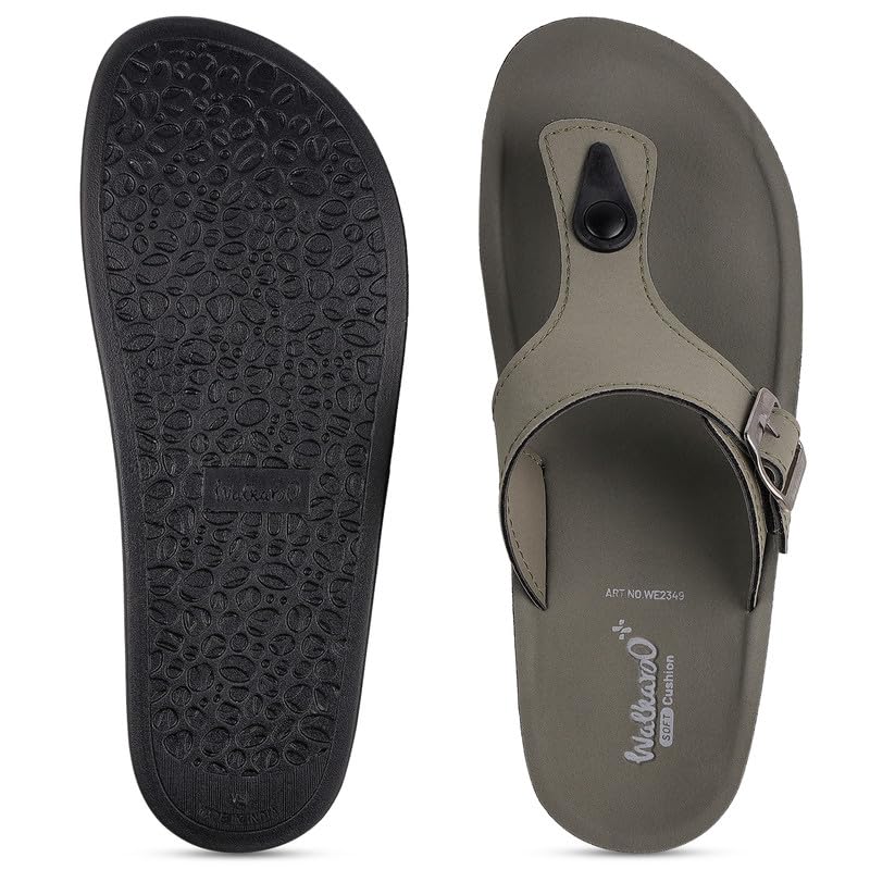 Image of WALKAROO Women'S Textured T-Strap Sandals|Soft Cushioned Footbed, Lightweight Platform PU Sole, Anti-Skid Outsole|Casual Flats,Stylish,Fashion,Travel & comfortable Sandals|WE2349