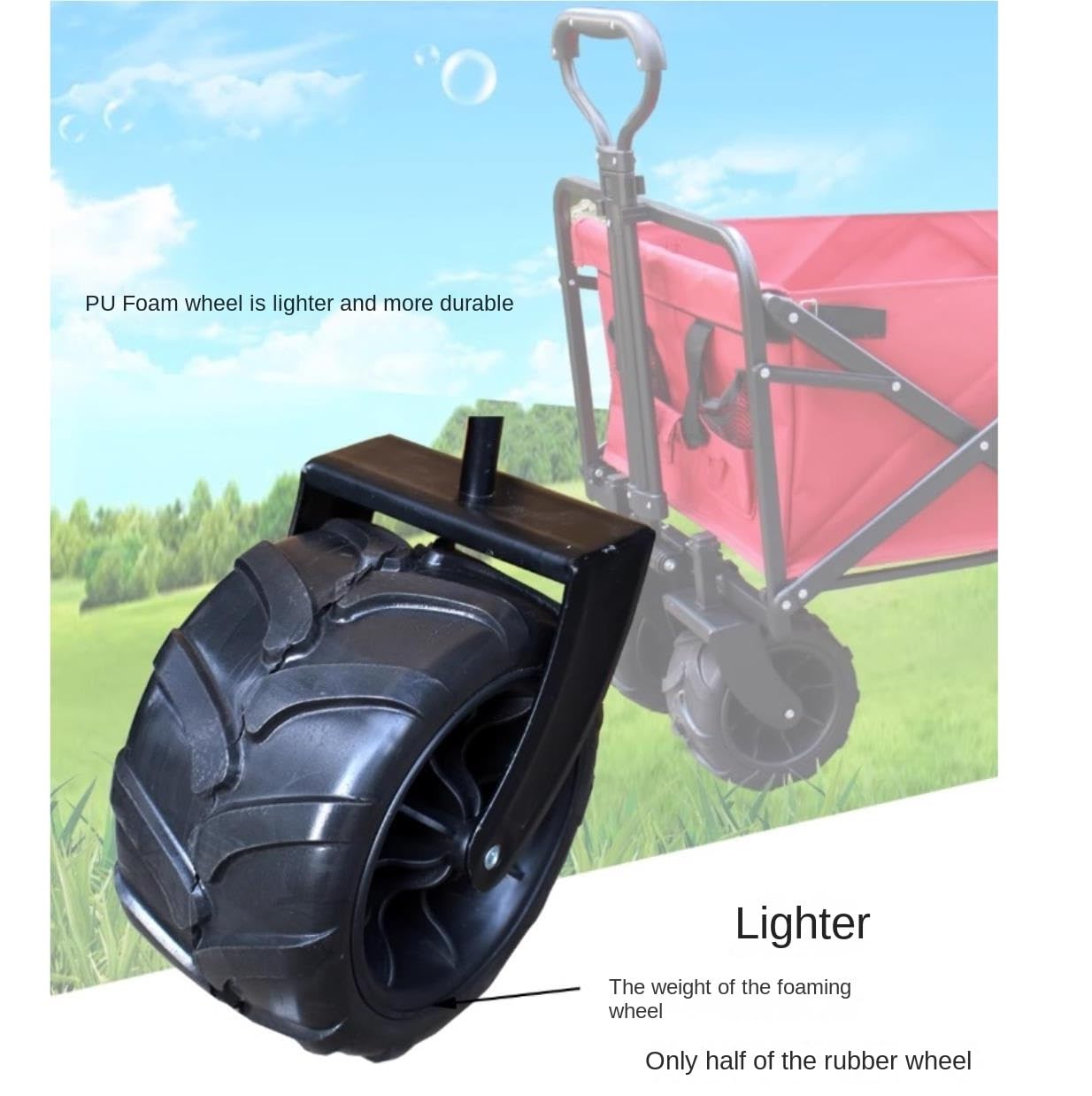 Jardin Chariot De Pliable avec Roues À Auvent Pliant Portable Poignées Réglables Sports Jardin Plage Chariot(B)