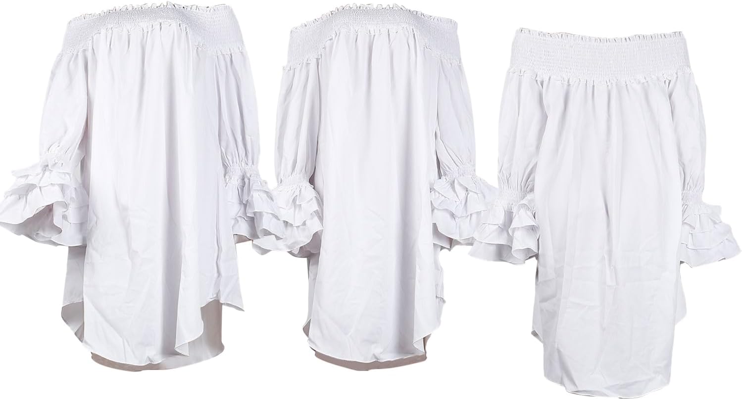 Off The Shoulder Dresses for Women Ruffle Sleeve Summer A-Line Pleated Midi Dress Plus Size - Image 4