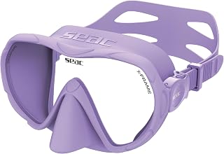 SEAC X-Frame - Rahmenlose Silikon-Tauchmaske mit einzelner gehärteter Glaslinse | Klare Sicht und Stabilität unter Wasser, geringes Volumen | Zum Tauchen und Schnorcheln - Made in Italy